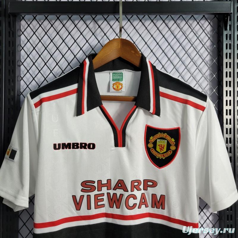 Retro 97-99 Manchester United White Jersey