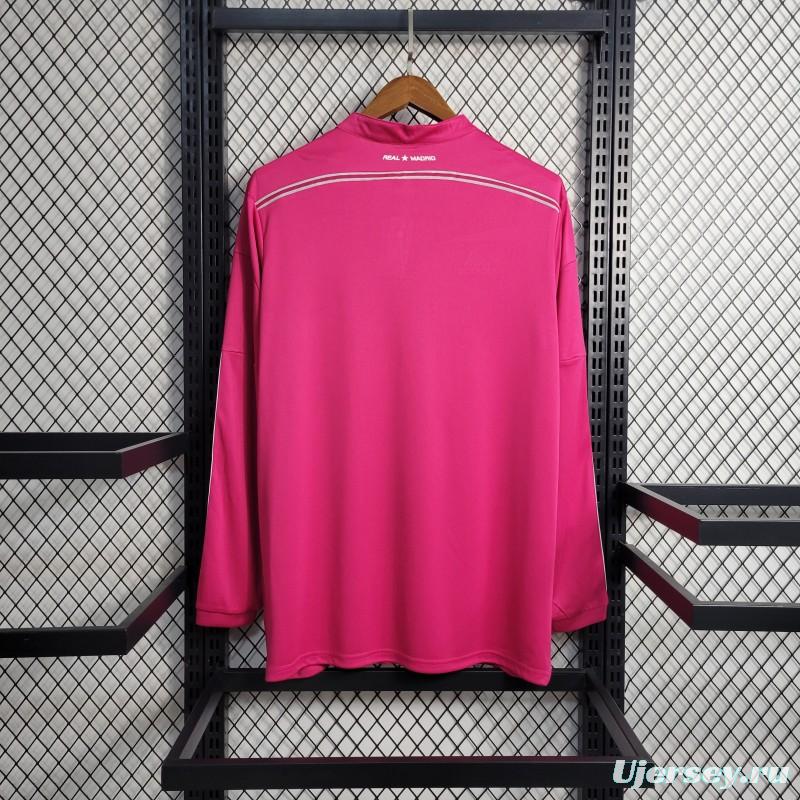 Retro 14-15 Long Sleeve Real Madrid Away Pink Jersey