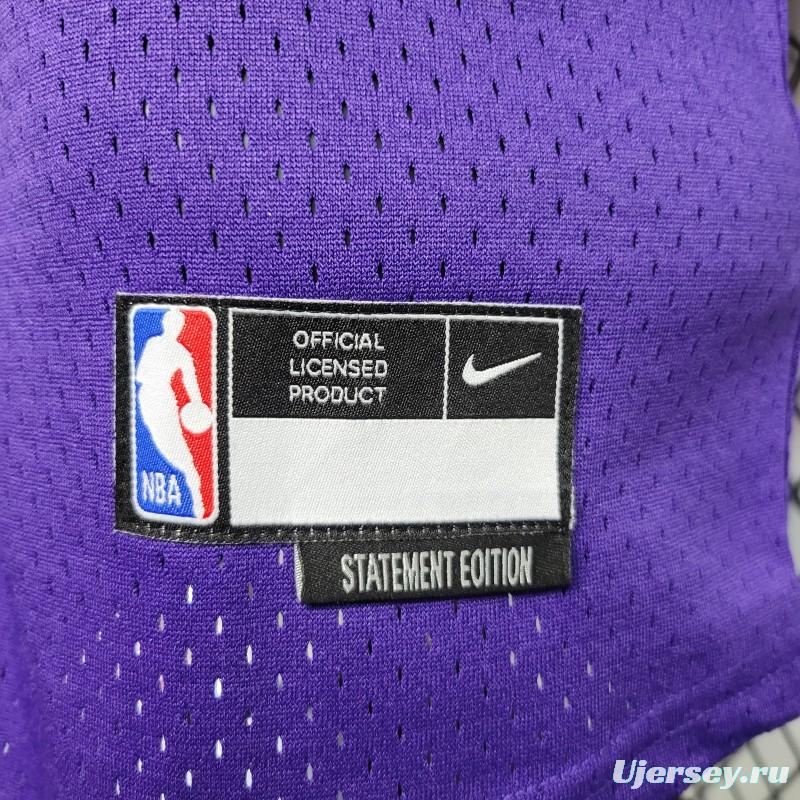 2023 NBA Lakers STATEMENT BASEBALL Purple Jersey