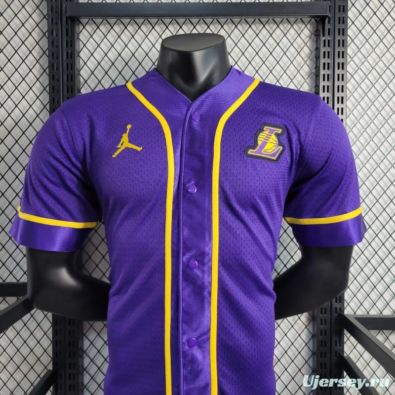 2023 NBA Lakers STATEMENT BASEBALL Purple Jersey