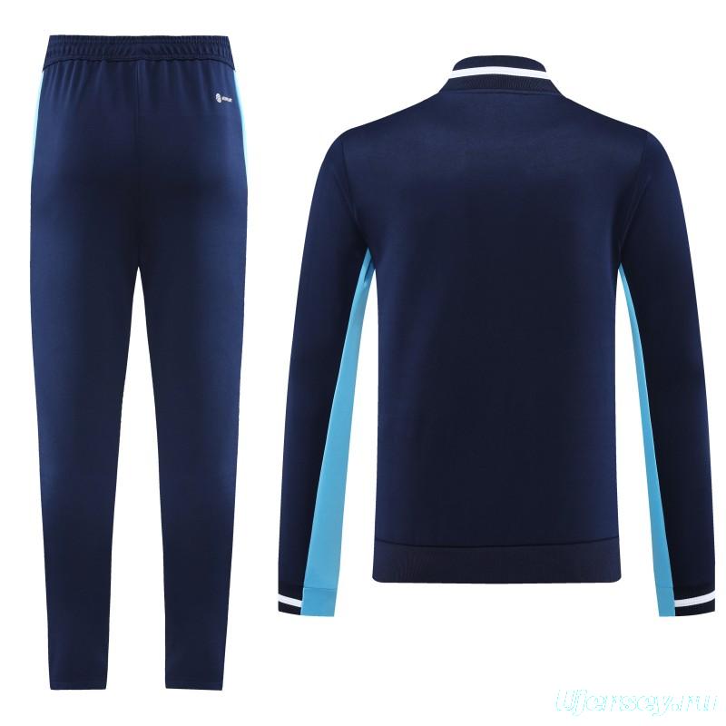 2023 Adidas Black Blue Full Zipper Jacket +Pants