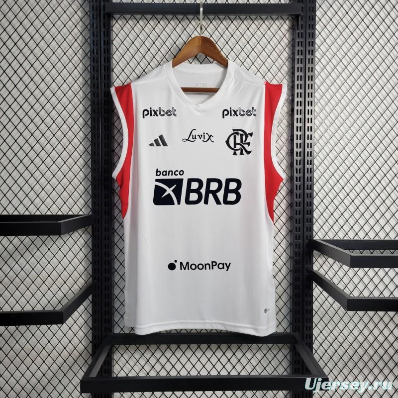 23/24 Flamengo White Vest With Full Front Back Sponsor