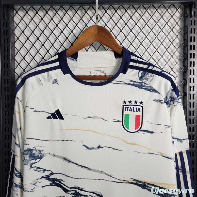 2023 Italy Long Sleeve Away White Jersey