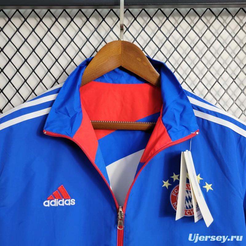 23-24 Bayern Munich Blue Reversible Windbreaker