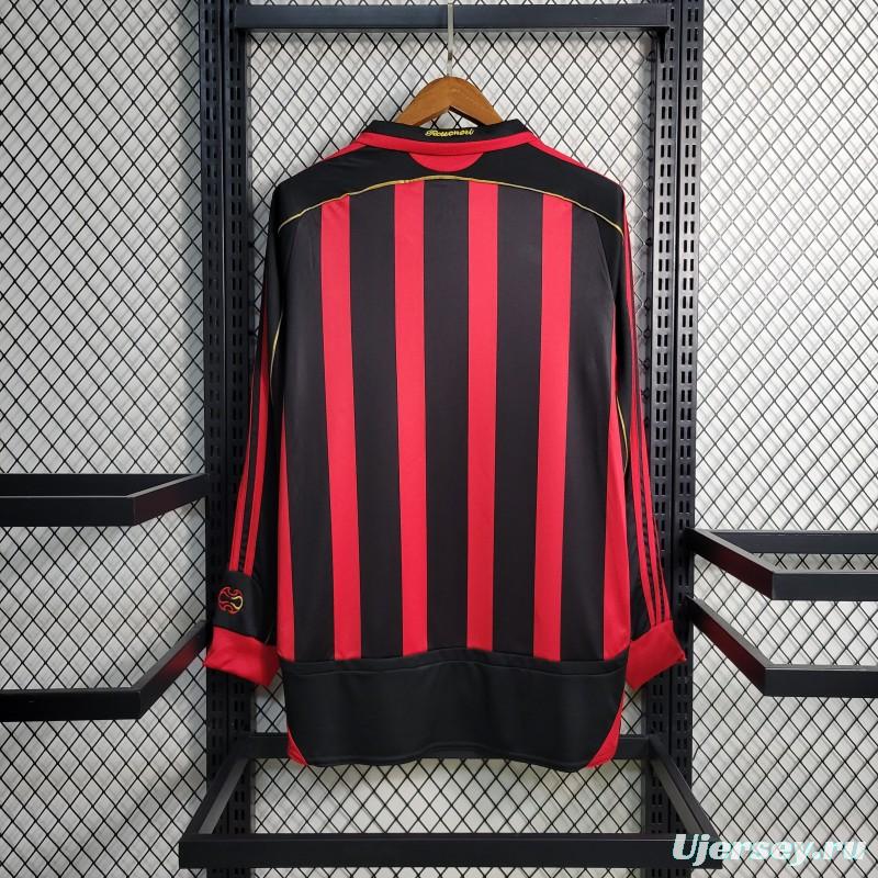 Retro Long Sleeve 2006-07 AC Milan Home Jersey