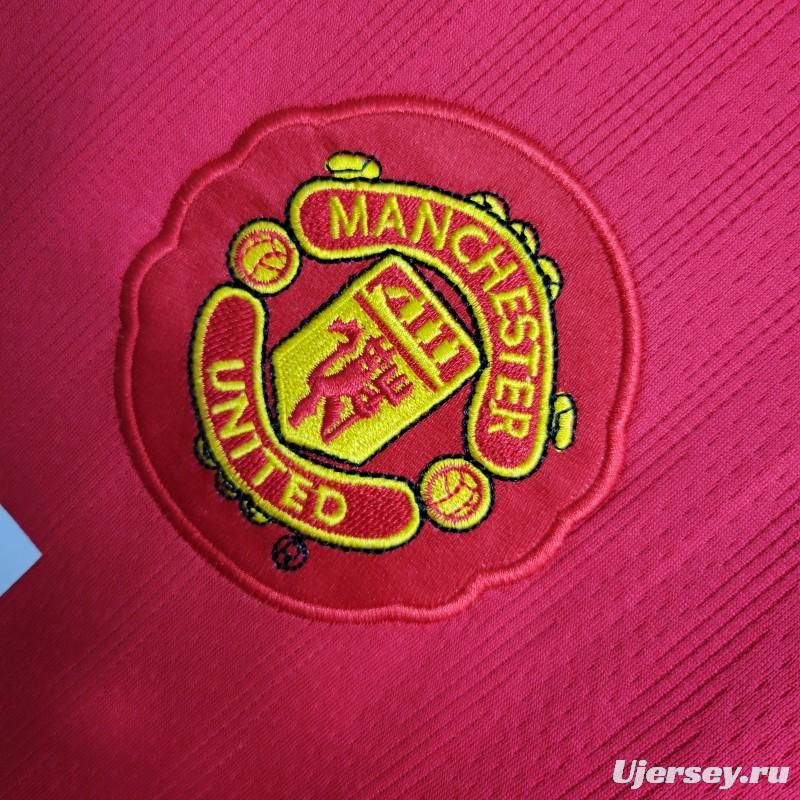 Retro Long Sleeve 07-08 Manchester United Home Premier League Jersey