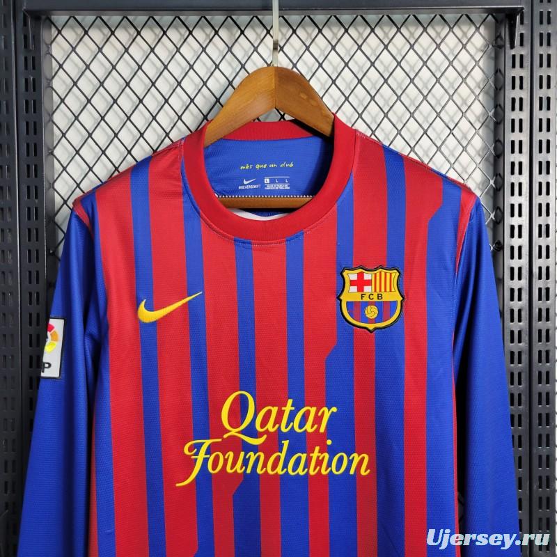 Retro Long Sleeve 11-12 Barcelona Home Soccer Jersey