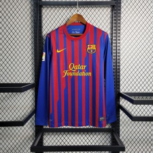 Retro Long Sleeve 11-12 Barcelona Home Soccer Jersey