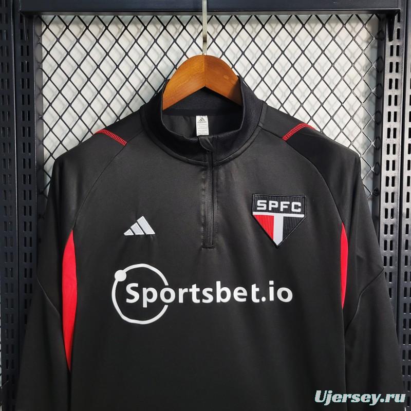 23-24 Sao Paulo Black Red Full Zipper Training Jacket