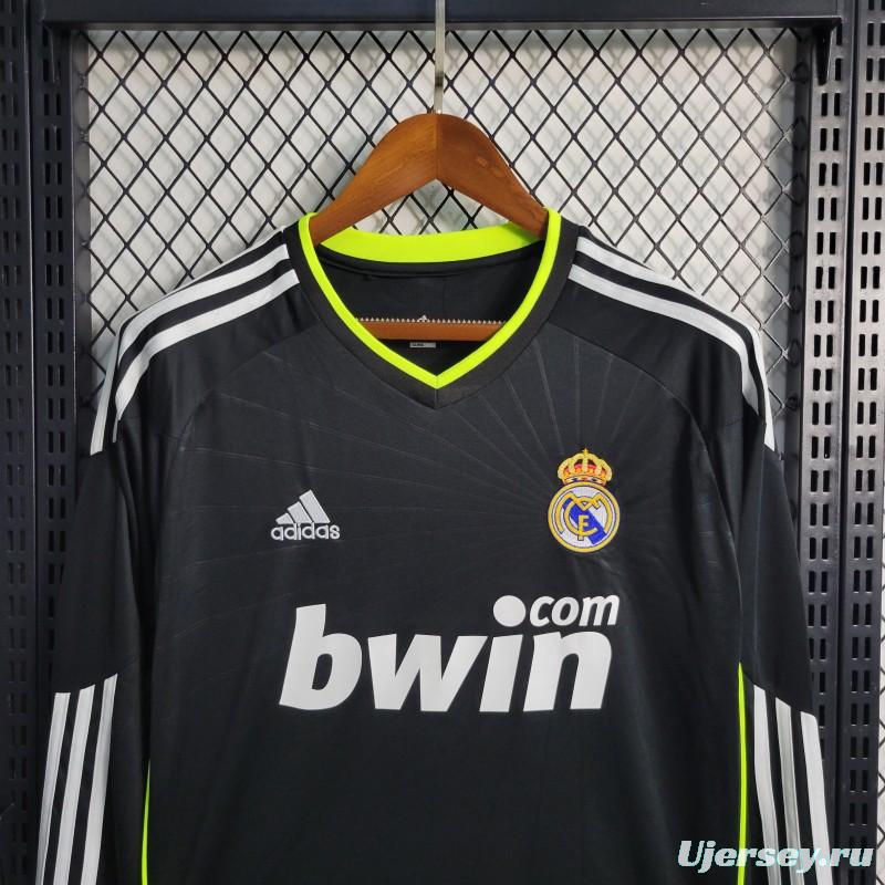 Retro 10-11 Real Madrid Away Black Long Sleeve Soccer Jersey