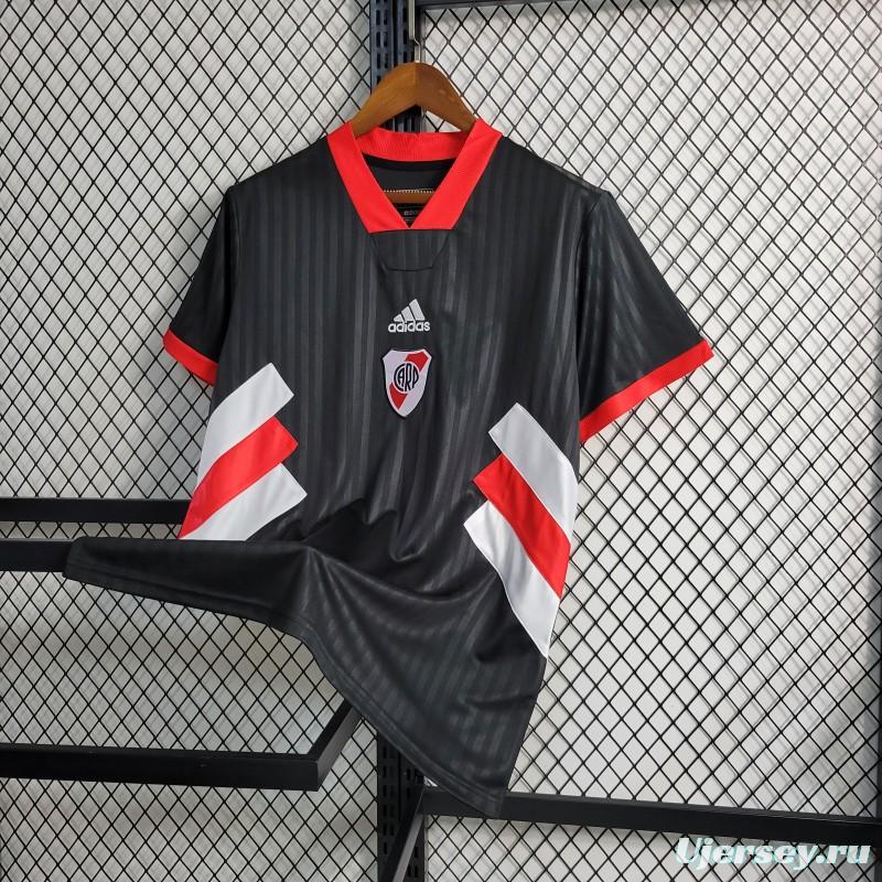 23-24 River Plate Icon Black Jersey With Embroidery Logo