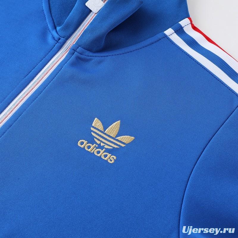 2023 Adidas Original Blue Full Zipper Jacket +Pants