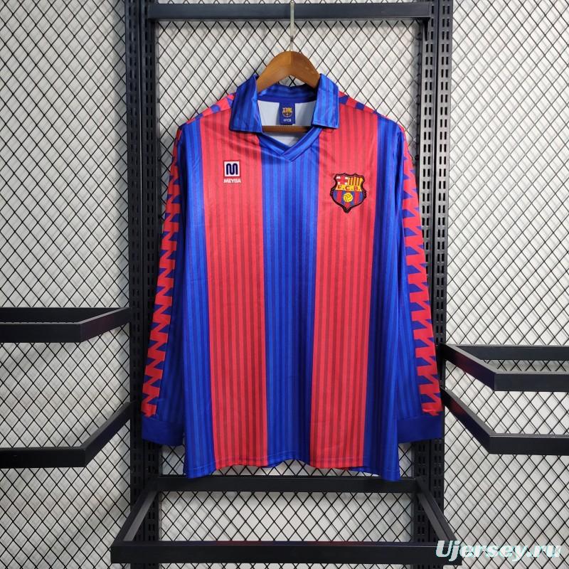 Retro 91/92 Barcelona Home Long Sleeve Jersey