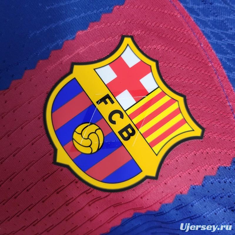 Player Version 23-24 Long Sleeve Barcelona Home Jersey