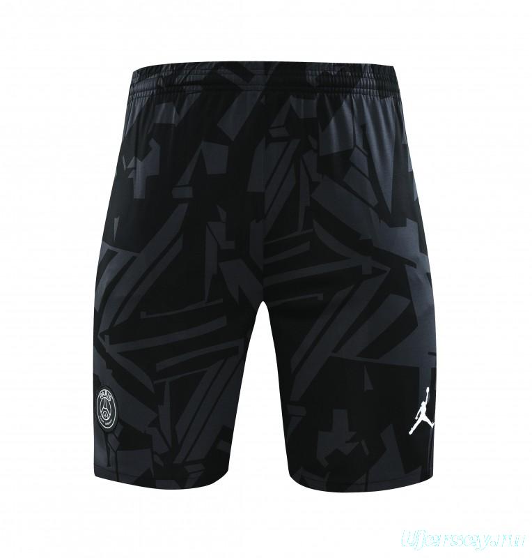 23-24 PSG Black Pattern Short Sleeve+Shorts