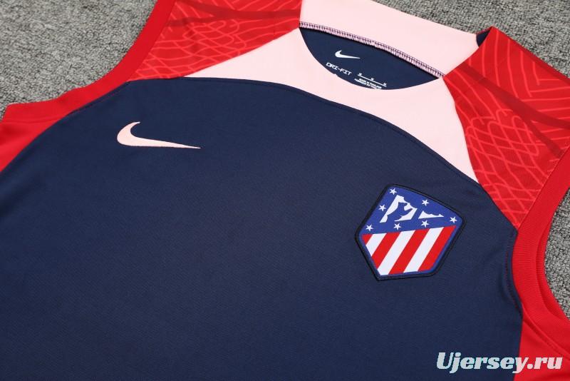 23-24 Atletico Madrid Black Red Vest Jersey+Shorts