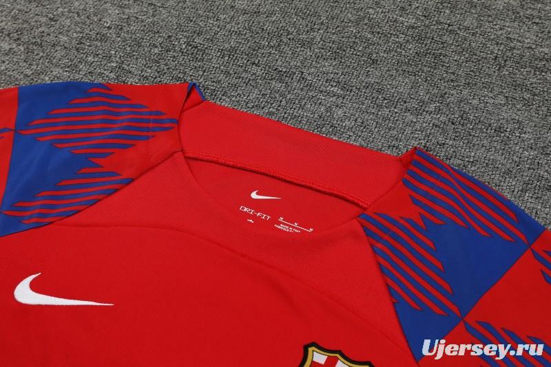 23-24  Barcelona Red Short Sleeve Jersey+Shorts