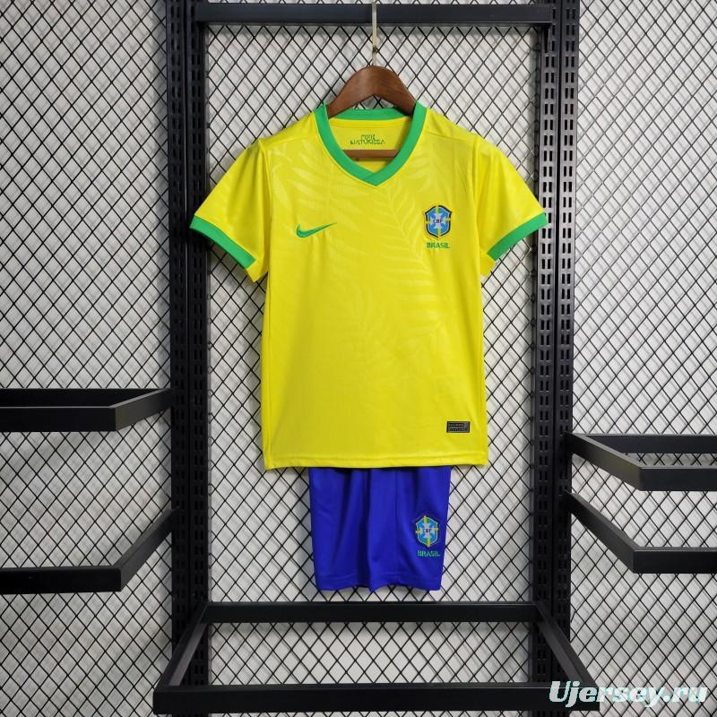 23-24 Kids Brazil Home Jersey Size 16-28