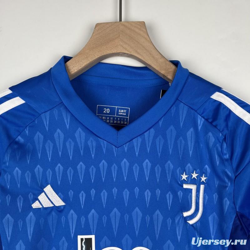 23/24 Kids Goalkeeper Juventus Blue Jersey