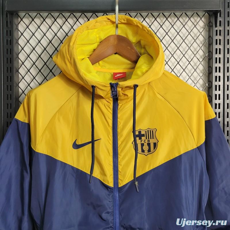 23-24 Barcelona Royal Blue Yellow Windbreaker