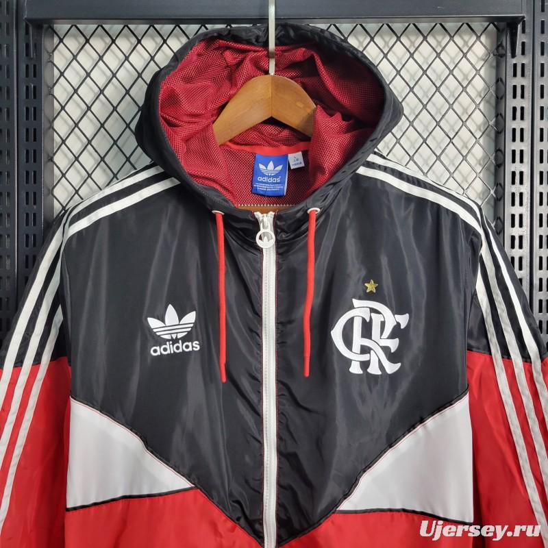 23-24 Flamengo Black Red Windbreaker