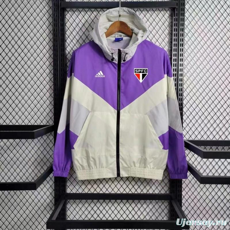 23-24 Sao Paulo White Purple Windbreaker