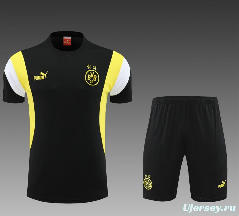 23 24 Borussia Dortmund Black Short Sleeve+Shorts