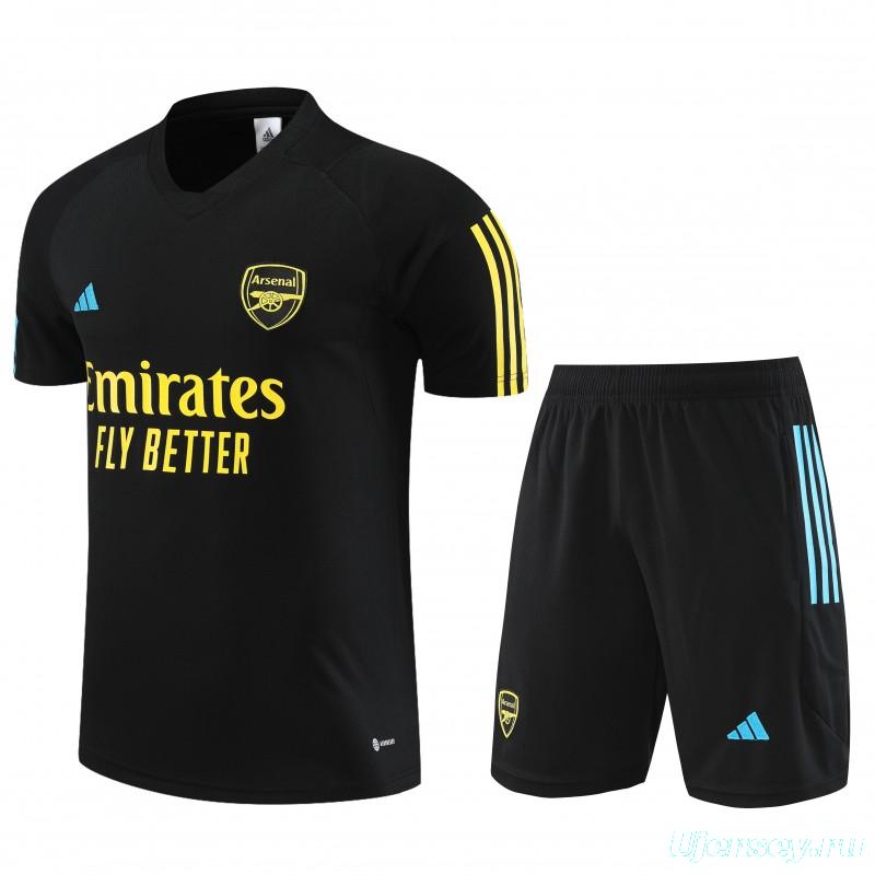 23 24 Arsenal Black Short Sleeve+Shorts