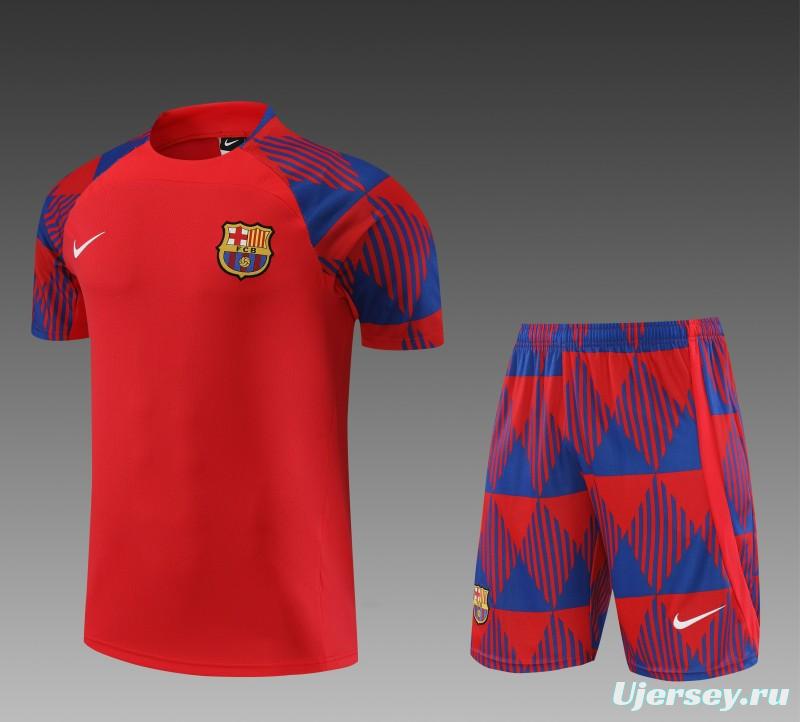 23 24 Barcelona Red Remake Icon Short Sleeve+Shorts