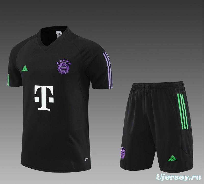 23 24 Bayern Munich Black Short Sleeve+Shorts