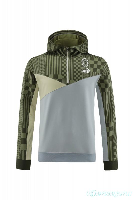 23/24 PUMA Green Grey Hoodie Half Zipper Jacket+Pants
