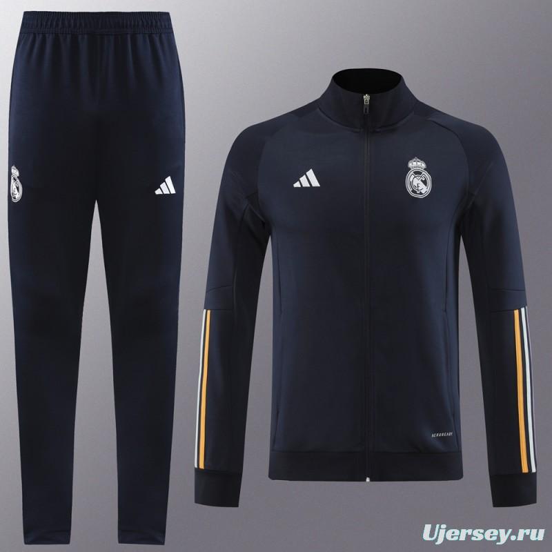 23 24 Real Madrid Navy  Full Zipper +Pants