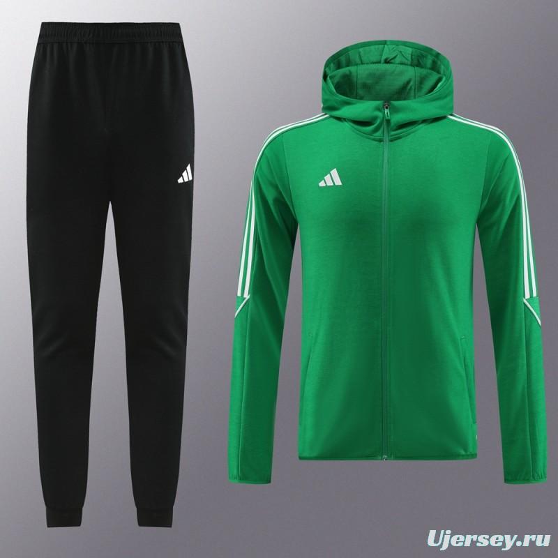 2023 Adidas Green Hoodie Full Zipper Jacket +Pants