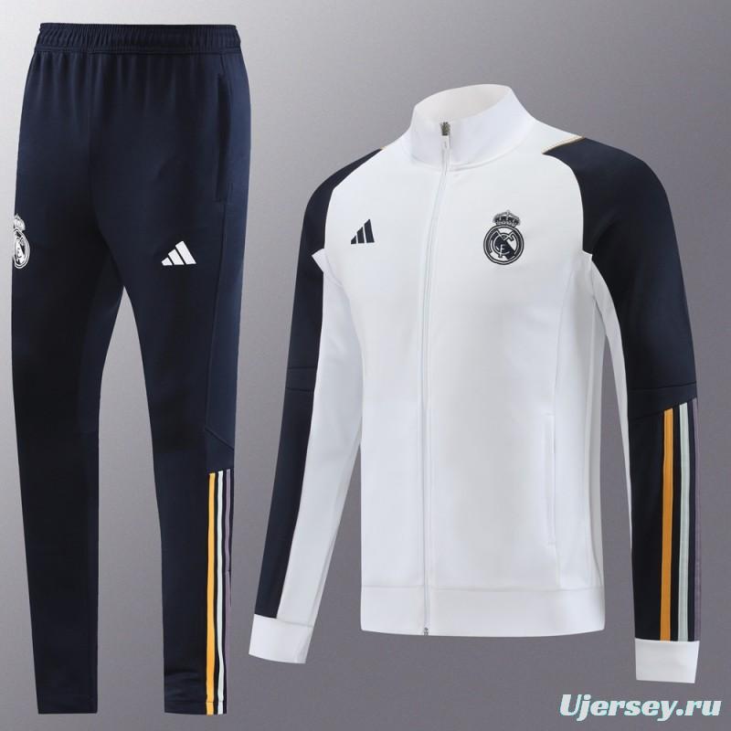 23/24 Real Madrid White/Navy Full Zipper +Pants