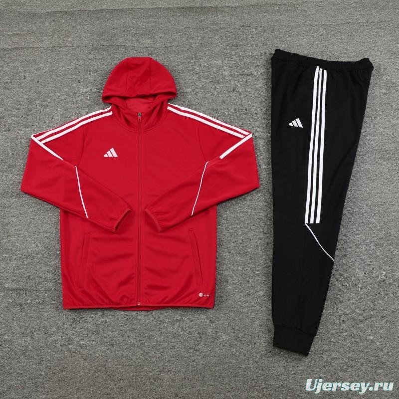 2023 Adidas Red Hoodie Full Zipper Jacket +Pants