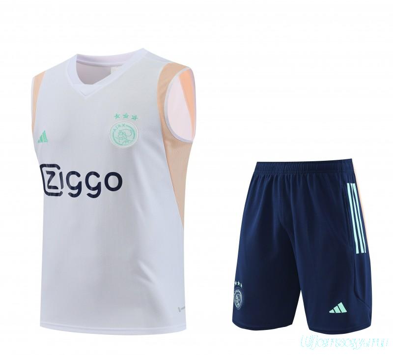 23/24 Ajax White Vest Jersey+Shorts