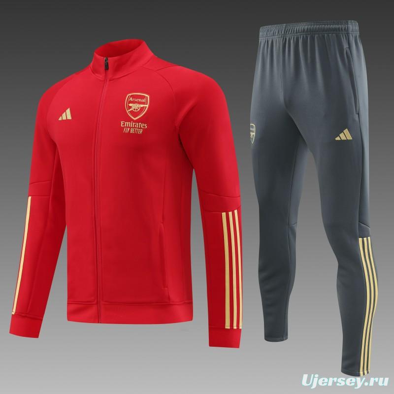 23/24 Arsenal Red Full Zipper Jacket+Pants