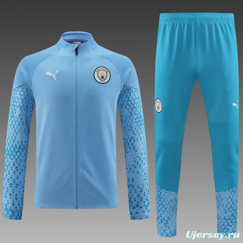 23/24 Manchester City Blue Full Zipper Jacket+Pants