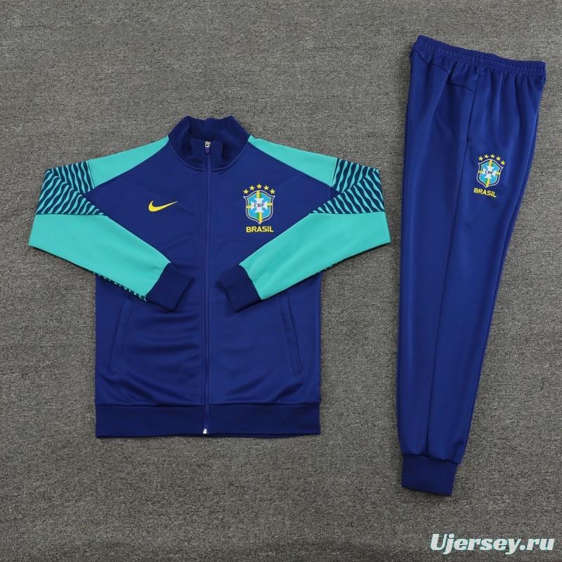 23/24 Brazil Blue Full Zipper Jacket+Pants