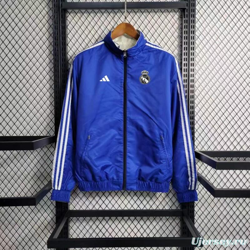 2023 Real Madrid Blue/White Reversible Windbreaker