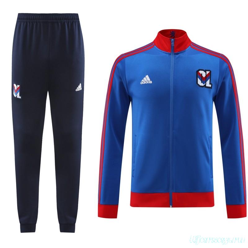 23/24 Olympique Lyonnais Blue Lyon Blue Full Zipper Jacket+Pants