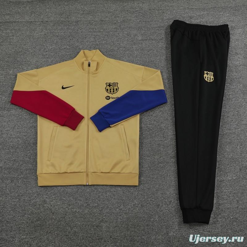 23/24 Barcelona khaki Full Zipper Jacket+Pants