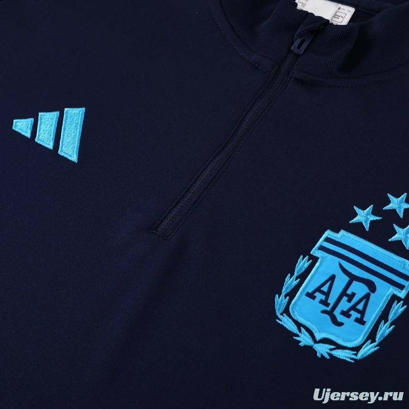 2023 Argentina Navy Half Zipper Jacket+Pants