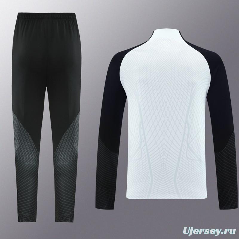 2024 Nike White/Black Half Zipper Jacket+Pants