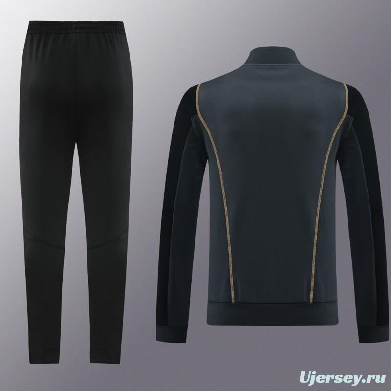 23/24 Real Madrid Grey/Black Full Zipper Jacket+Pants