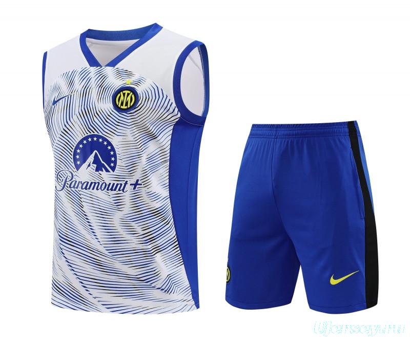 24/25 Inter Milan White Vest Jeresy+Shorts