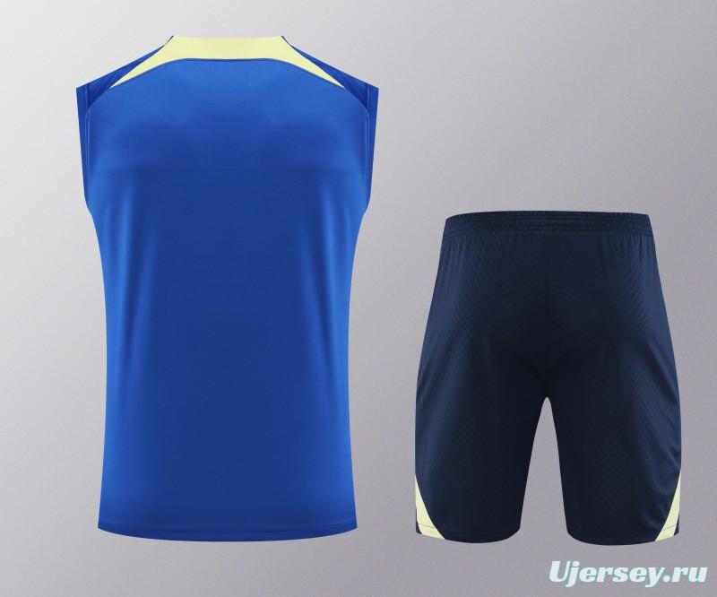 24/25 Club America Blue/Yellow Vest Jeresy+Shorts