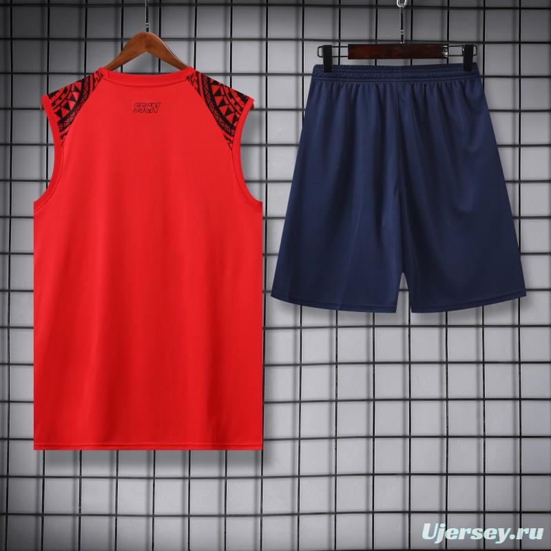 23/24 Napoli Red Vest Jeresy+Shorts