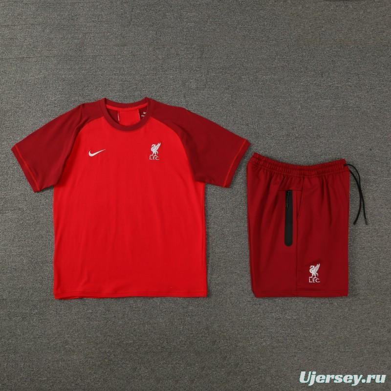 23/24 Liverpool Red Cotton Short Sleeve Jersey+Shorts