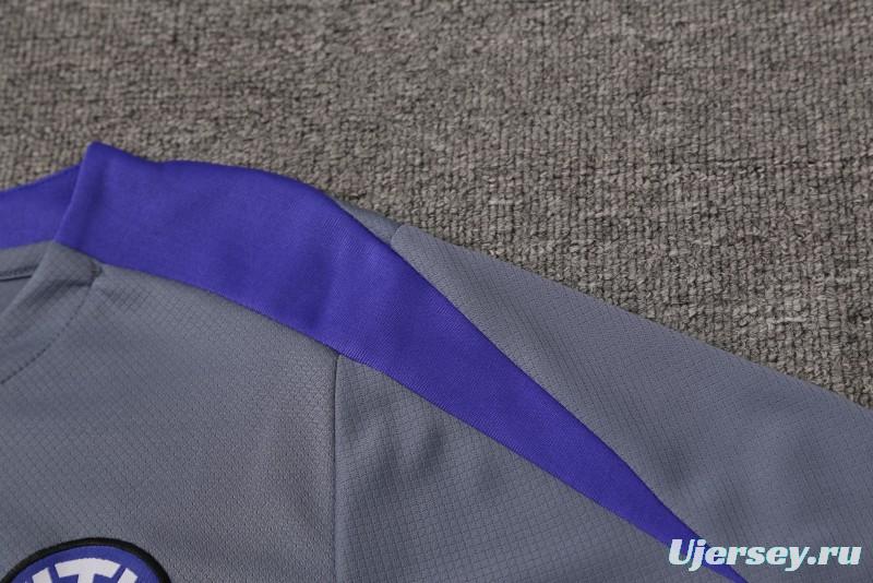 24/25 Inter Milan Grey Short Sleeve Jeresy+Shorts